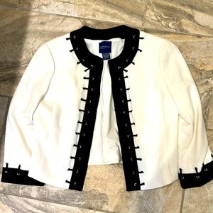 Black and white short jacket size 2